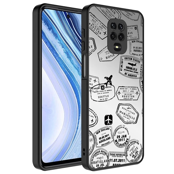 Xiaomi Redmi Note 9S Uyumlu  Uyumlu KılıfAynalı Desenli Kamera Korumalı Parlak Mirror Kapak ürün görseli 1