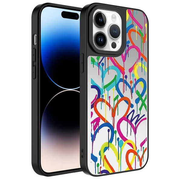 iPhone 14 Pro Max Uyumlu  Uyumlu KılıfAynalı Desenli Kamera Korumalı Parlak Mirror Kapak ürün görseli 1