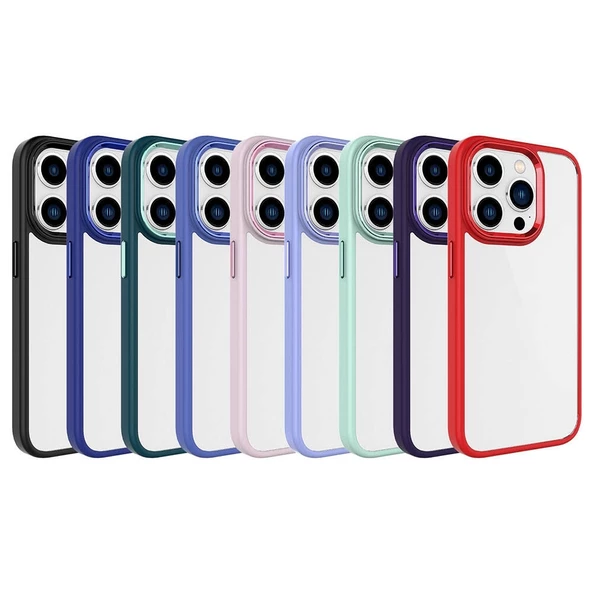 iPhone 15 Pro  Uyumlu KılıfKrom Kapak - Resim 2
