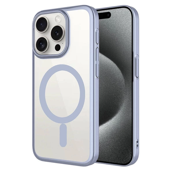 iPhone 15 Pro  Uyumlu KılıfWireless Şarj Özellikli Sert PC Mat Riksos Magsafe Kapak ürün görseli 1