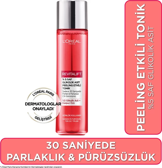 L'oréal Paris Revitalift %5 Saf Glikolik Asit Peeling Etkili Tonik ürün görseli 1
