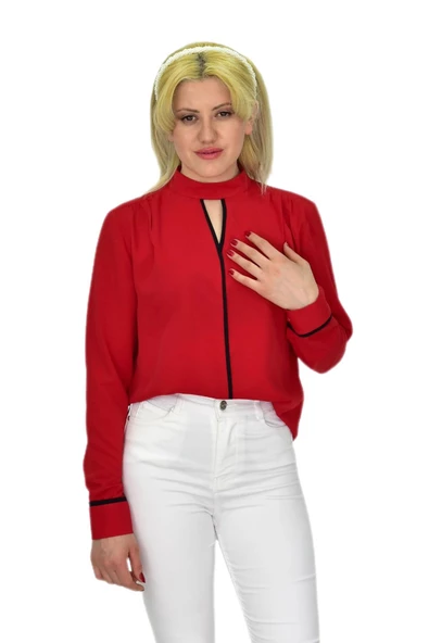 Kadın Kırmızı Bluz BGL-ST03715 ürün görseli 1