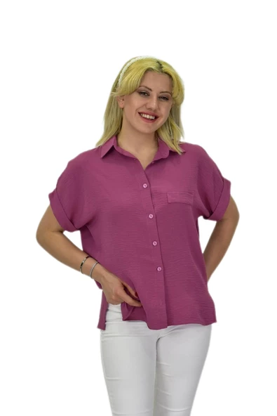 Kadın Ayrobin Kısa Kol Gömlek BGL-ST03696 ürün görseli 1