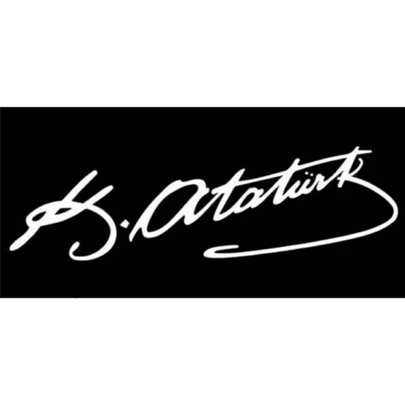 K.Atatürk Imzası Sticker Beyaz 14 X 3.5 Cm Sticker ürün görseli 1