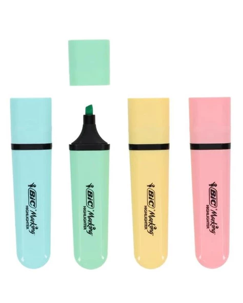 Bic Marking Flat Highlighter 4 lü Blister Pastel - Resim 2