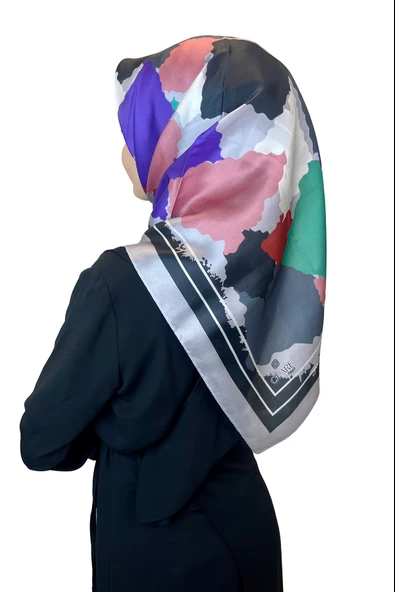 Quare Kristal Eşarp, Desenli Kristal Rayon Eşarp  01065  GRİ ürün görseli 1