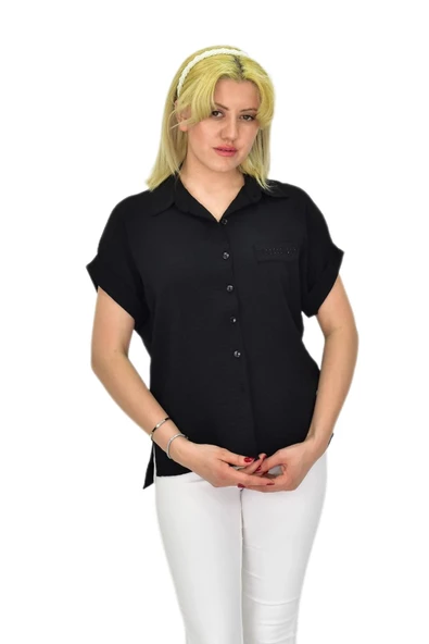 Kadın Ayrobin Kısa Kol Gömlek BGL-ST03695 - Resim 5