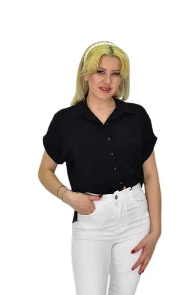 Kadın Ayrobin Kısa Kol Gömlek BGL-ST03695 - Resim 8
