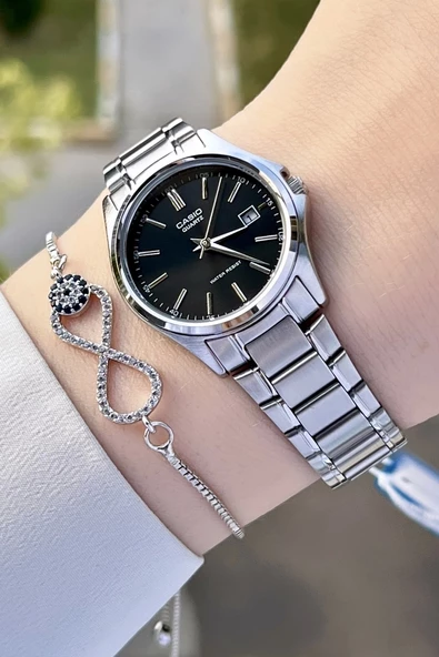 Casio CSISTE62 Kadranı Siyah Kordonu Gümüş Renk Hediye Paketli Kadın Kol Saati ürün görseli 1