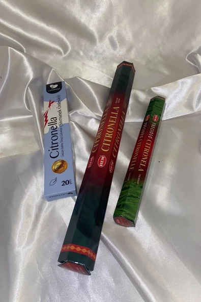Sivrisinek Önleyici Citronella Çubuk Tütsü Seti 3*20 Çubuk Oda Ve Bahçe Boyu ürün görseli 1