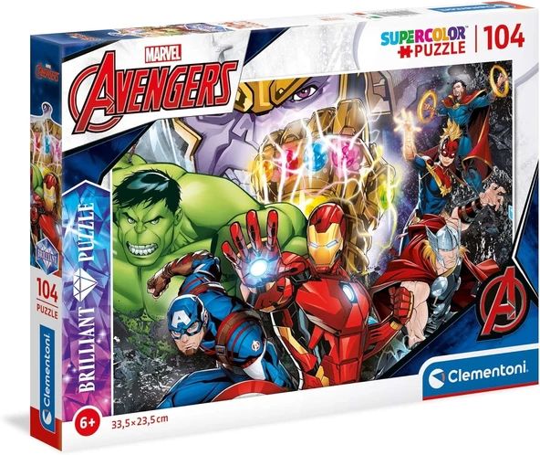 Clementoni  104 Parça Brilliant Puzzle  Marvel 20181 ürün görseli 1