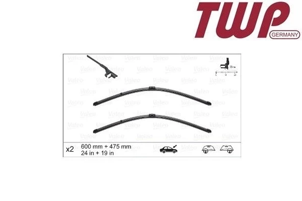 1K0998002A Silecek Süpürgesi SOL & SAĞ Set - Golf-Jetta 2006-2008 - Caddy 2004-2007 ürün görseli 1
