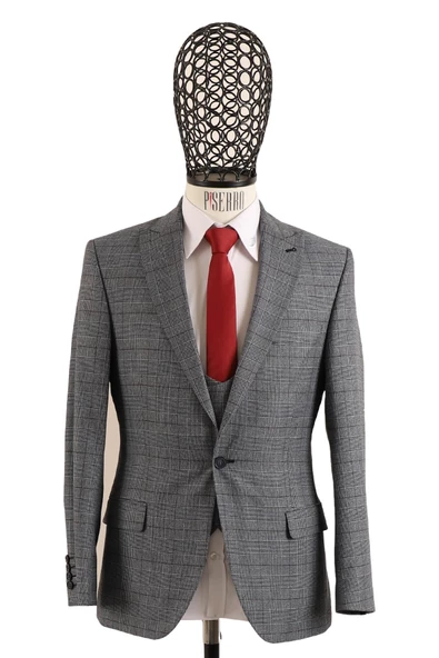 Regular Fit Yelekli Takım - Resim 3