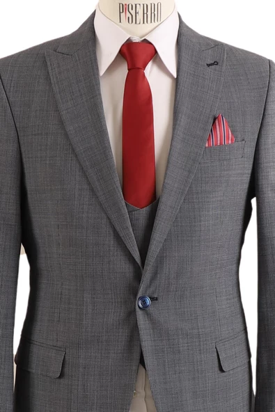 Yelekli Takım Elbise Slim Fit - Resim 4