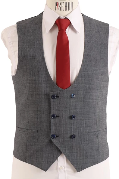 Yelekli Takım Elbise Slim Fit - Resim 6