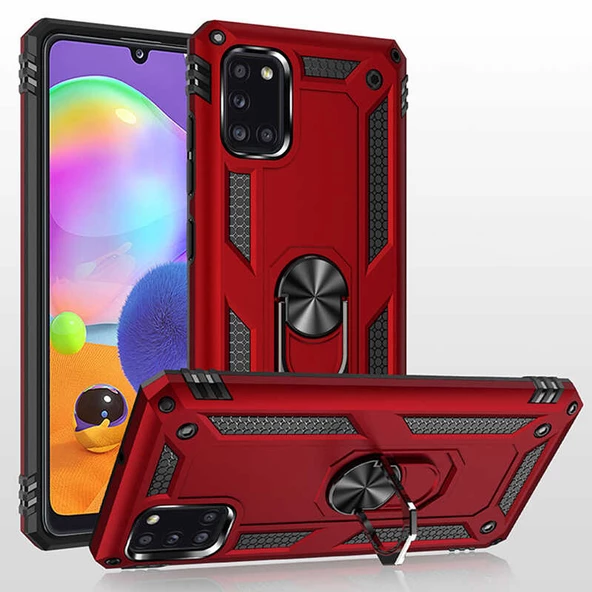 Galaxy A31 Yüzüklü Standlı Manyetikli Armor Vega Zırh Kılıf ürün görseli 1