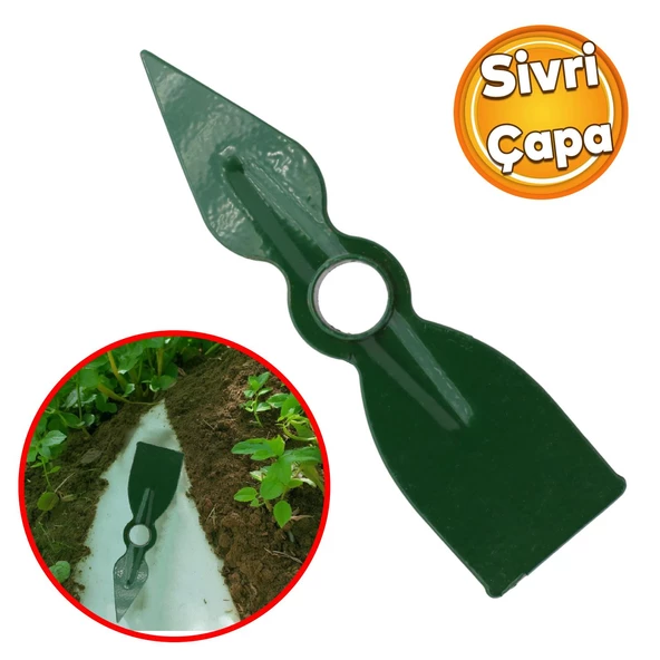 Metal Çapa Bahçe Çapası Çift Taraflı Sivri Düz Hobi Çapa 27 cm Demir Döküm ürün görseli 1