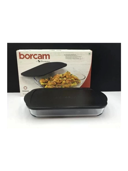 Paşabahçe 59124 Borcam Siyah Kapaklı Fırın Tepsisi 40x25 cm 3850 cc ürün görseli 1