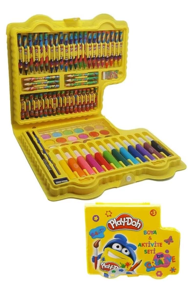 Boya ve Aktivite Seti 64 Parça 1 Paket Play Doh Kırtasiye Seti Kuru Boya Sulu Boya Pastel Boya Keçeli Kalem ürün görseli 1
