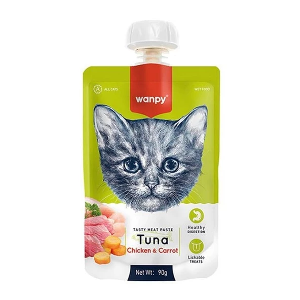 Wanpy Taze Ton Balıklı ve Tavuklu Et Ezmesi Doğal Kedi Ödülü 90 Gr ürün görseli 1
