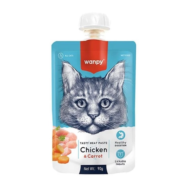 Wanpy Taze Tavuklu ve Havuçlu Et Ezmesi Doğal Kedi Ödülü 90 Gr ürün görseli 1