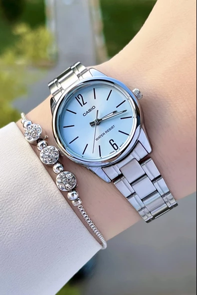 Casio CSISTE65 Kadranı Mavi Kordonu Gümüş Renk Hediye Paketli Kadın Kol Saati ürün görseli 1