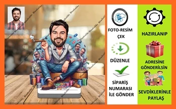 Para Babası Karikatür Biblo,Sevgiliye Hediye,Doğum Günü Hediyesi ürün görseli 1
