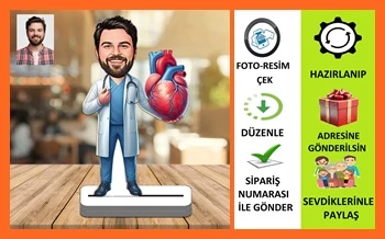 Kalp Cerrahı Karikatür Biblo,Sevgiliye Hediye,Doğum Günü Hediyesi ürün görseli 1