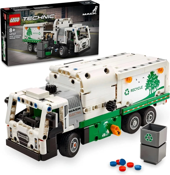 LEGO Technic Mack® LR Electric Çöp Kamyonu 42167-8 Yaş ve Üzeri Çocuklar için Geri Dönüşüm Temalı Koleksiyonluk Yaratıcı ürün görseli 1