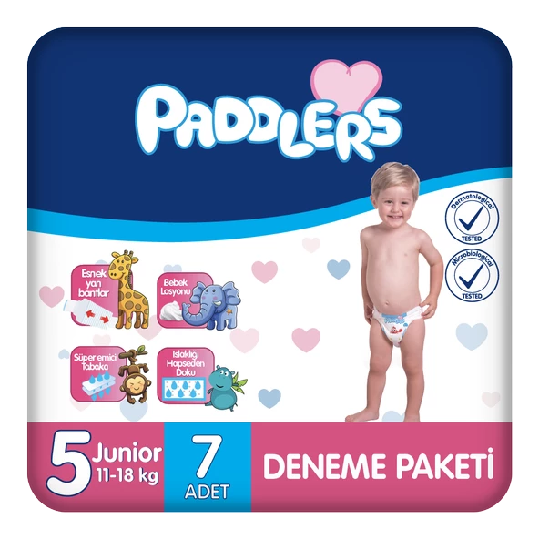 Paddlers Bebek Bezi 5 Numara Junior 7 Adet (11-18 Kg) Deneme Paketi ürün görseli 1