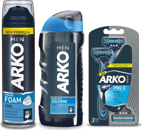 Arko Ekonomik Tıraş ve Bakım Seti (Köpük - Bıçak - Kolonya) ürün görseli 1