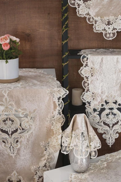 Miray Kadife Salon Takımı 5 Parça - Resim 12