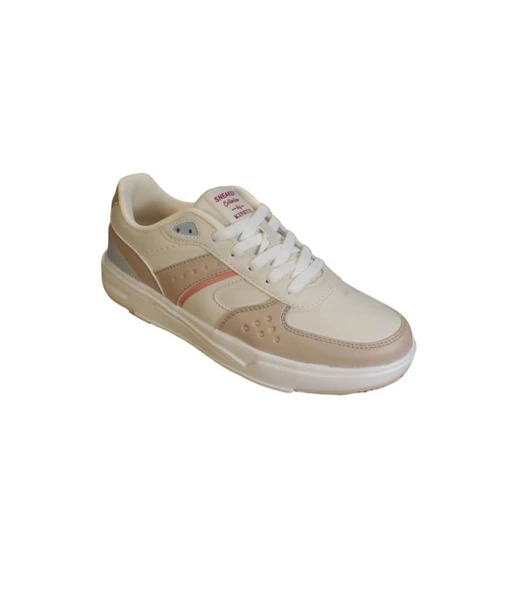 KİNETİX Kadın Beyaz Krem Comfort Rahat Taban Sneaker Spor Ayakkabı ürün görseli 1