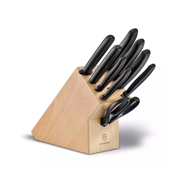 Victorinox VT 6.7193.9 Swıss Classıc Bıçak Ağaç Blok Set 9 AD. Siyah ürün görseli 1