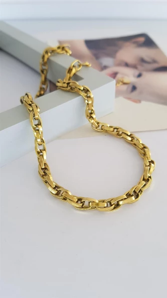 Zincir Çelik Gold Kolye Sns200266 ürün görseli 1