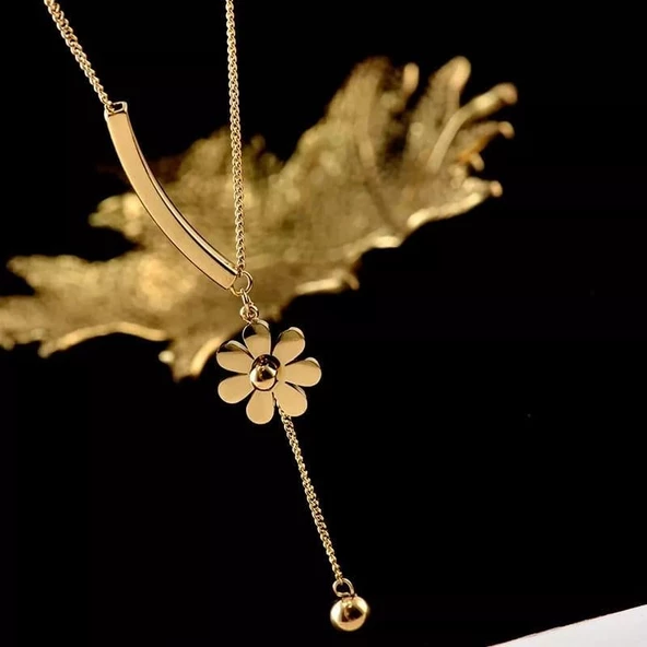 Papatya Gold Çelik Kolye Sns202875 - Resim 5