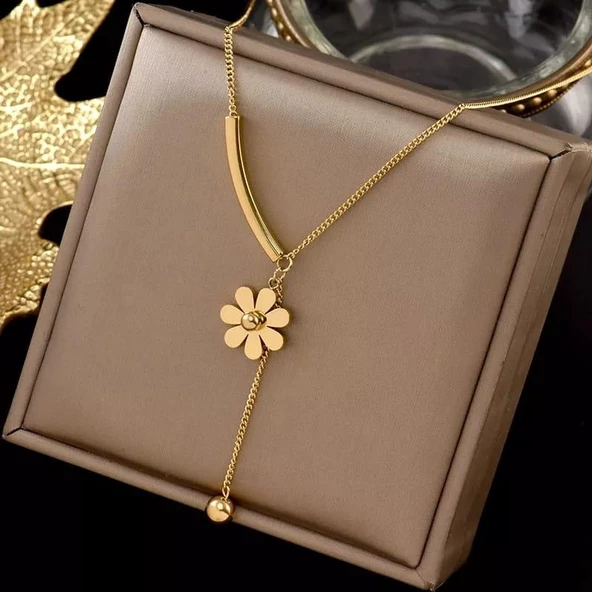 Papatya Gold Çelik Kolye Sns202875 - Resim 2