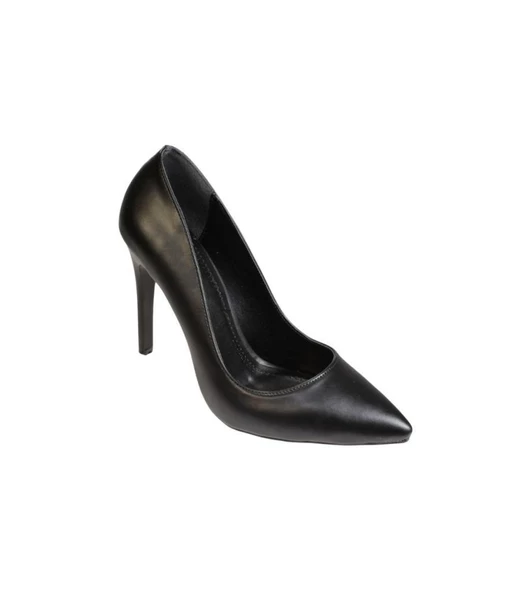 YAZKIŞ Kadın Siyah Ten Cilt 10cm ince Topuklu Stiletto Ayakkabı ürün görseli 1