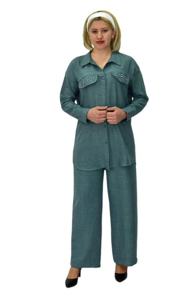 Kadın Ayrobin İkili Bluz Pantolon Takım BGL-ST03710 ürün görseli 1