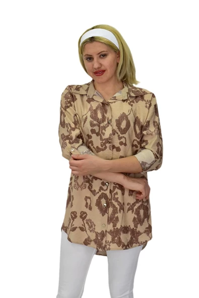 Kadın Leopar Desen Ayrobin Gömlek BGL-ST03700 - Resim 7