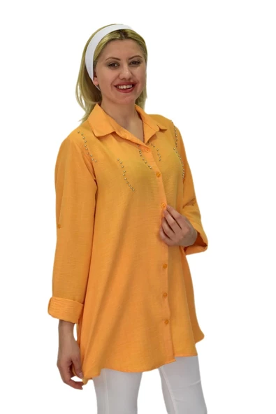 Kadın Taşlı Ayrobin Gömlek BGL-ST03701 - Resim 7
