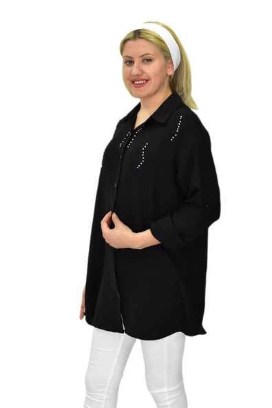Kadın Taşlı Ayrobin Gömlek BGL-ST03701 - Resim 4