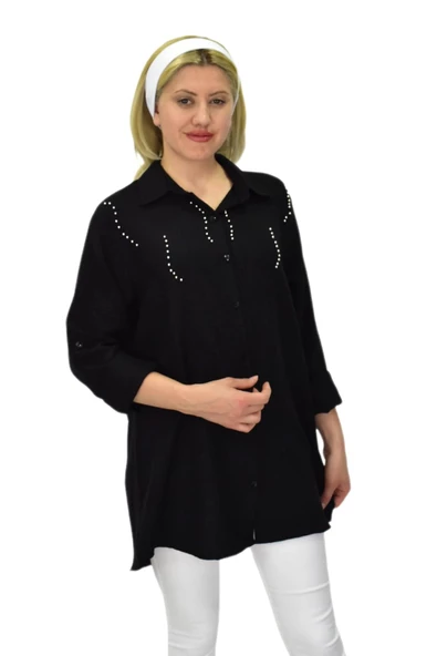 Kadın Taşlı Ayrobin Gömlek BGL-ST03701 - Resim 6