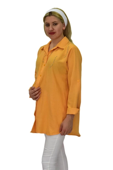 Kadın Taşlı Ayrobin Gömlek BGL-ST03701 - Resim 9
