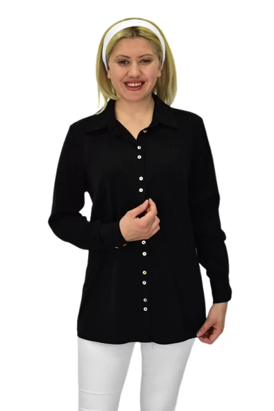 Kadın Uzun Kol Gömlek BGL-ST03719 - Resim 3