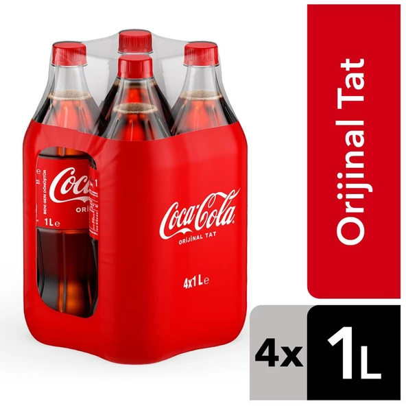 Coca Cola 1 lt 4'lü ürün görseli 1