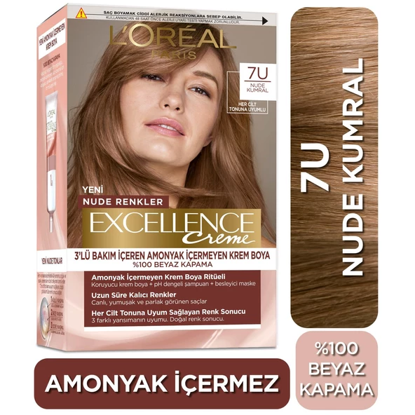 L’Oréal Paris Excellence Creme Nude Renkler Saç Boyası – 7U Nude Kumral ürün görseli 1