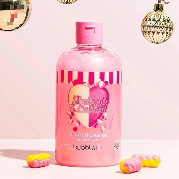 Bubble T Rhubab & Custard Bath & Shower Gel 500 ml Duş Jeli - Resim 2