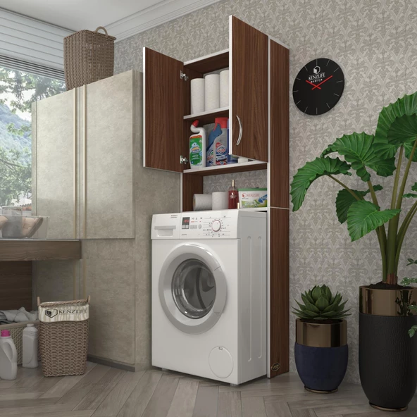 Kenzlife çamaşır makinesi dolabı veronika cvz 180*066*20 banyo çift kapaklı arkalıksız ürün görseli 1