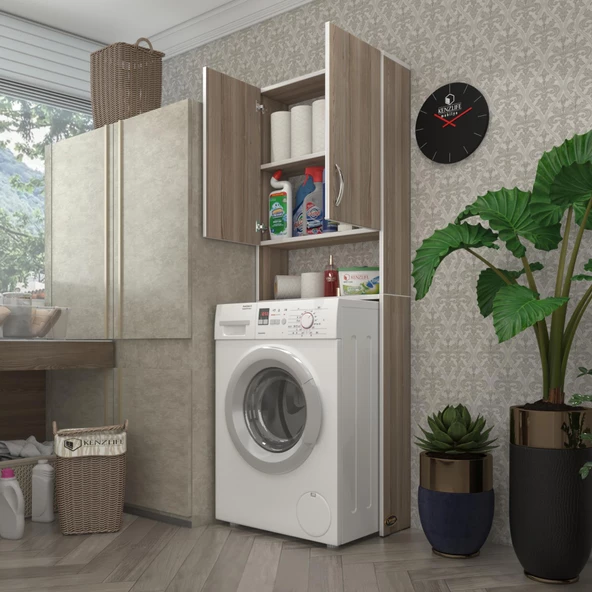 Kenzlife çamaşır makinesi dolabı veronika crd 180*066*20 banyo çift kapaklı arkalıksız ürün görseli 1